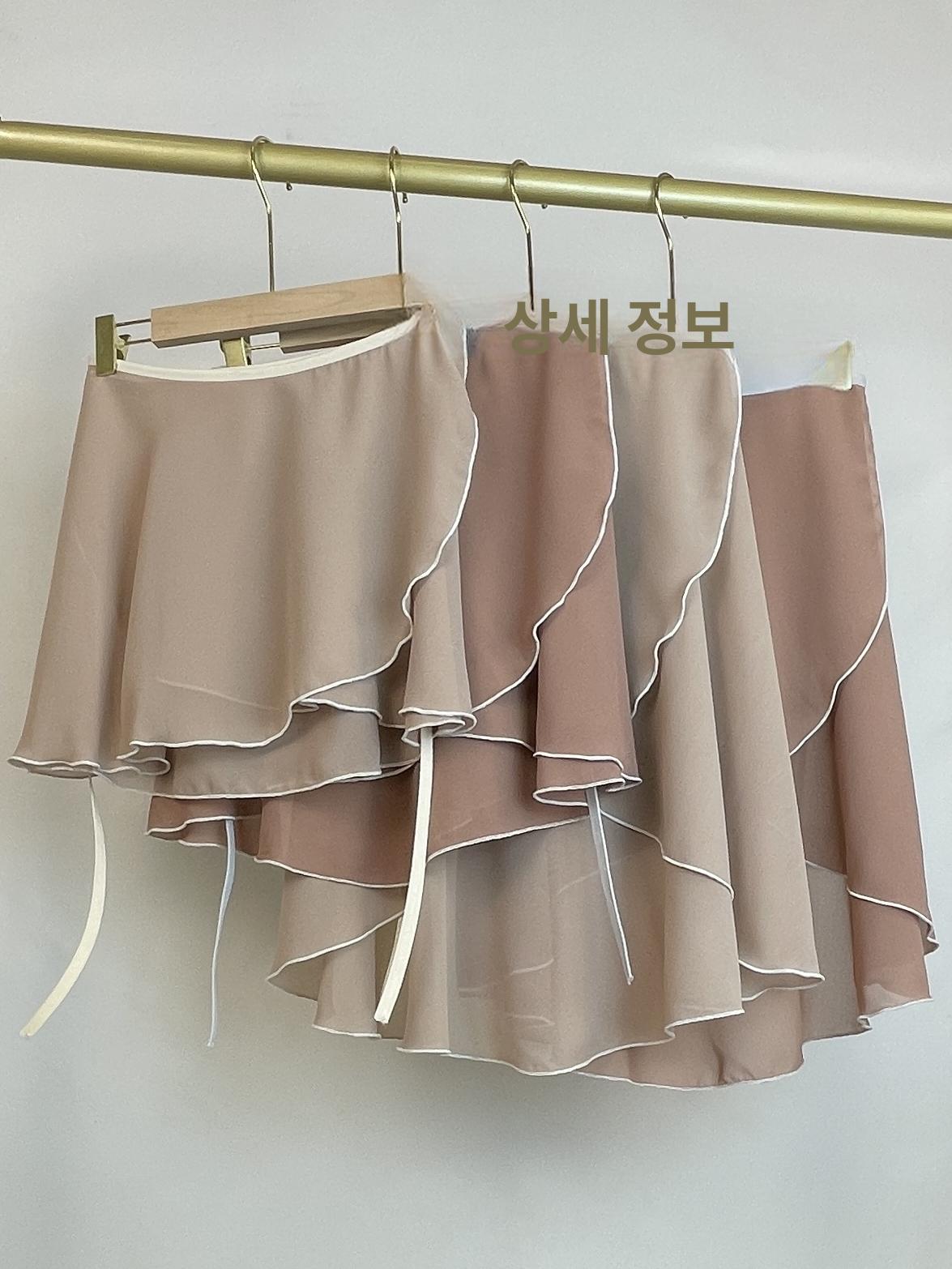 성인용 발레 치마 스커트 연습용 공연용 랩 풀온 발레복 25 - 상품 이미지