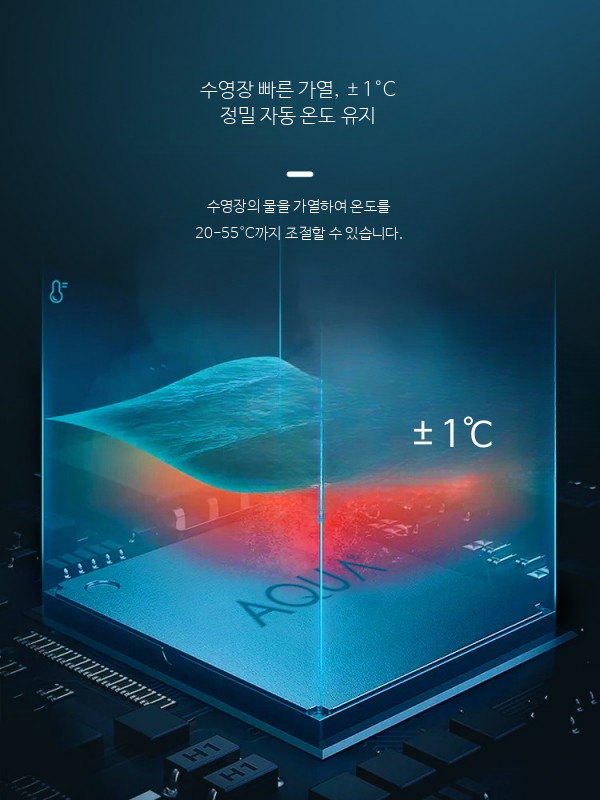 수영장 전기히터 욕조 온도조절 방수 난방기 이동식 온풍기 가정용 물놀이 - 상세 이미지 3