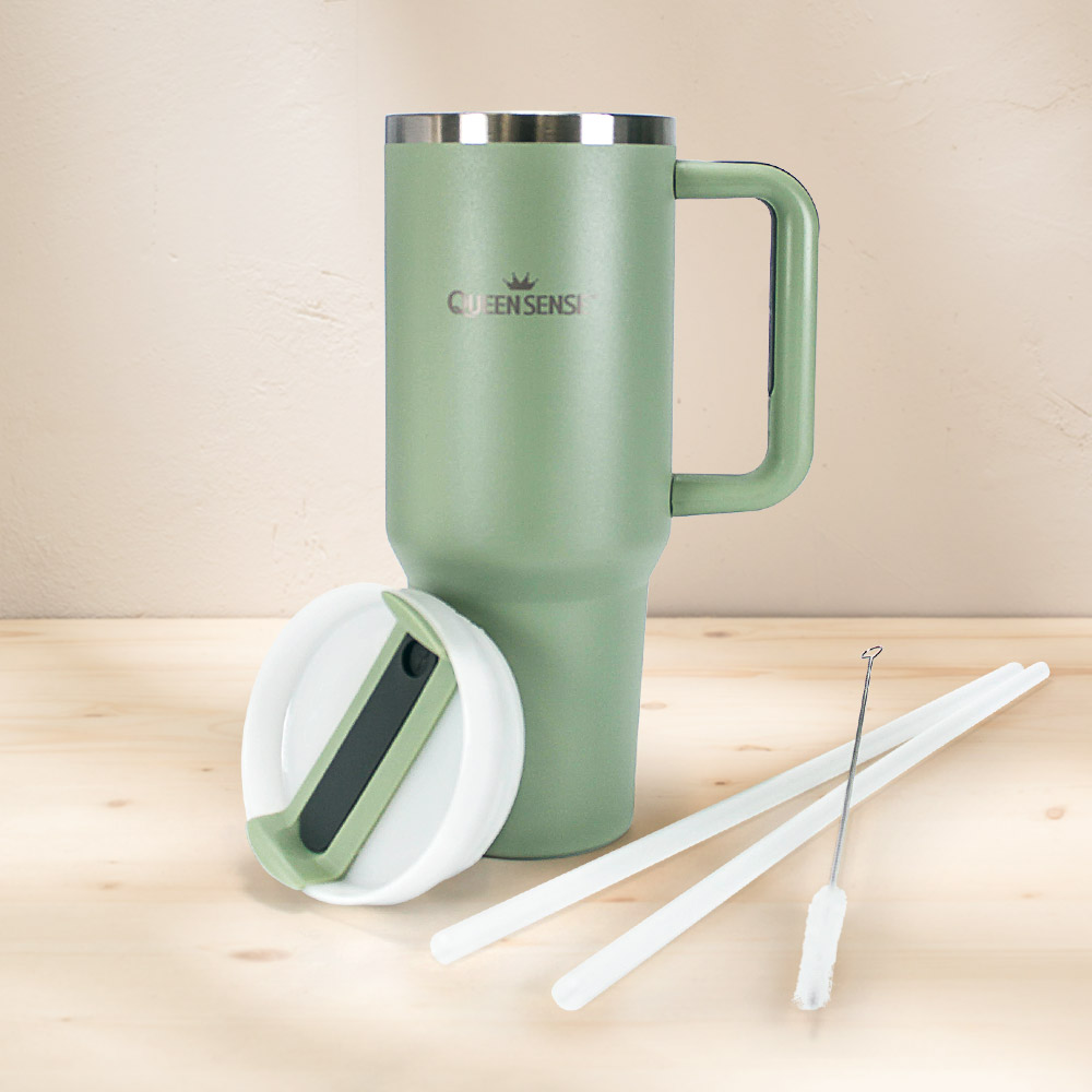 보온 보냉 대용량 손잡이 스테인리스 304 빨대 핸들 텀블러 1200ml - 상세 이미지 4