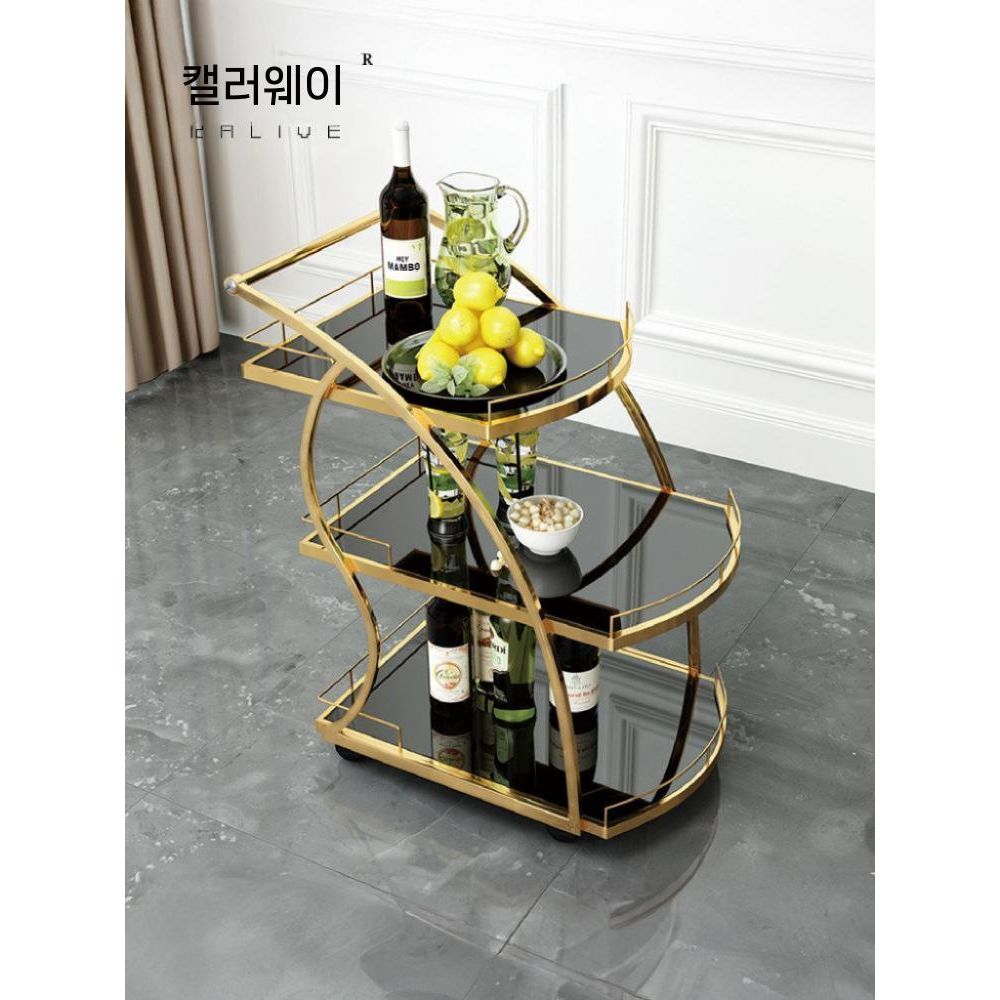 레스토랑트롤리 가정용 엔틱 서빙카트 레스토랑 원목트롤리 고급 호텔 주방 - 상품 이미지
