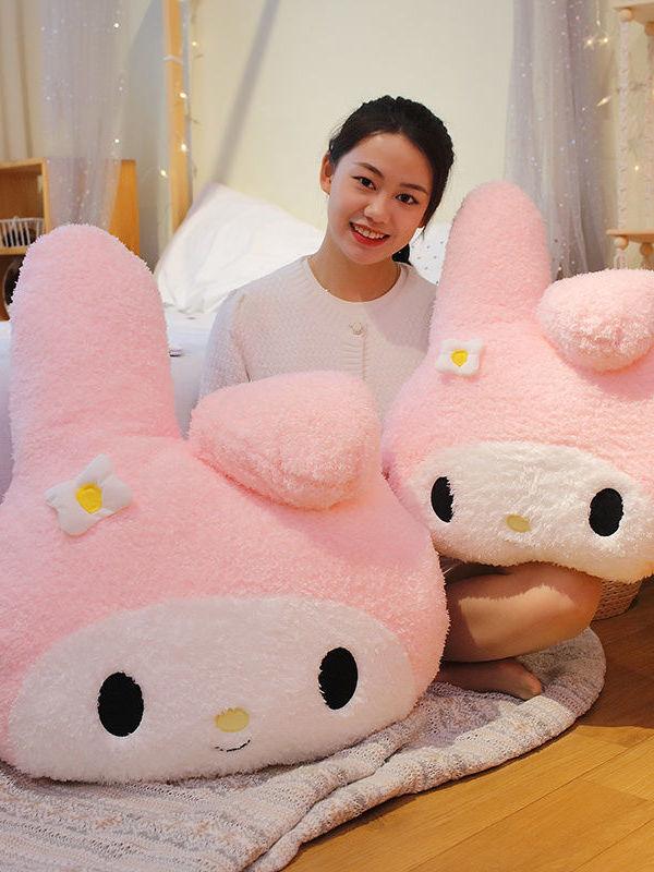 산리오 쿠션 베개 방석 소파 침대 사무실 머리 목 대형 선물 쿠로미 마이멜로디 마이멜로디 (피치 벨벳) 40cm - 상세 이미지 2