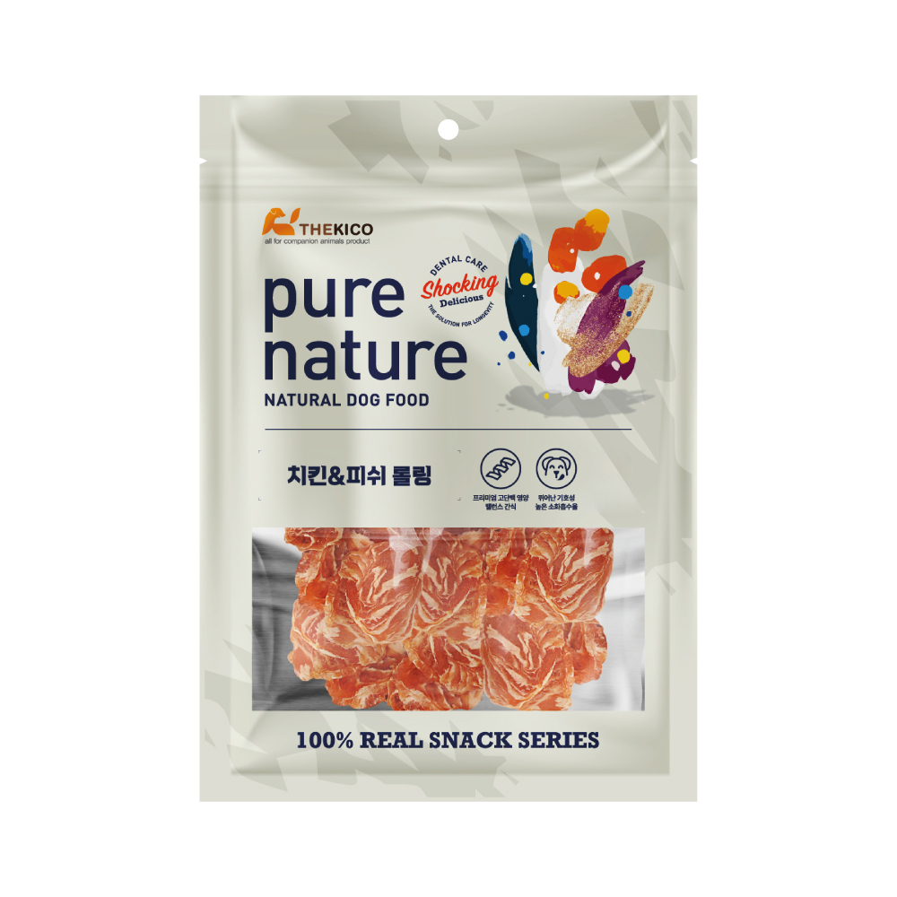 퓨어네이쳐 리얼 스낵 치킨+피쉬 롤링, 180g, 1개 - 상품 이미지
