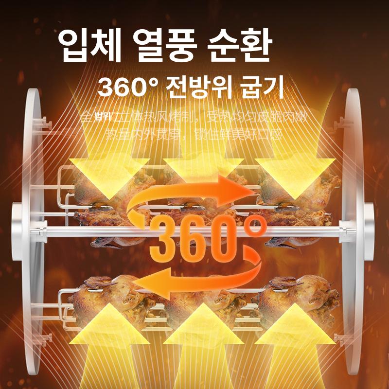 전기구이통닭기계 업소용 그릴 가게 부업 푸드트럭 야시장 회전식 통유리 스탠드형 자동 7 S 지능형 회전 오븐 - 상세 이미지 2