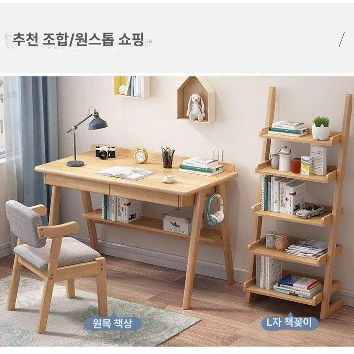 안방책상 좁은책상 조립형책상 화이트 0.8미 800mm 세트 북유럽 스탠다드 서랍 슬림 - 상세 이미지 4