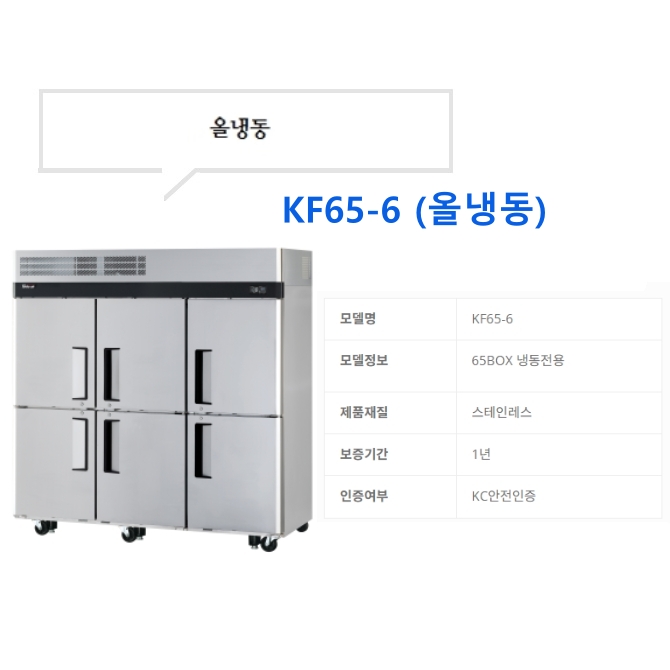 식당 65박스 대용량냉동고 1805L 올냉동 영업용 대형냉장고 KF65-6 - 상세 이미지 2