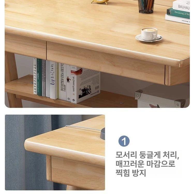 안방책상 좁은책상 조립형책상 화이트 0.8미 800mm 세트 북유럽 스탠다드 서랍 슬림 - 상세 이미지 5