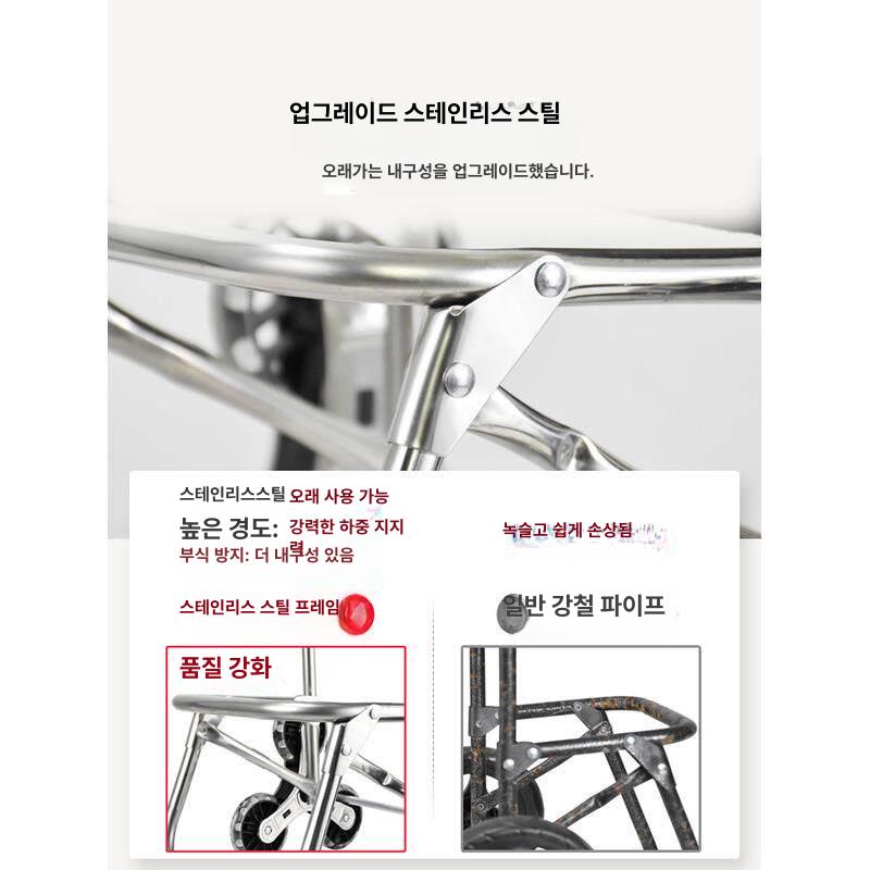 시장바구니캐리어 바퀴달린 노인 간이 블루 확장형 로즈골드 - 상세 이미지 2