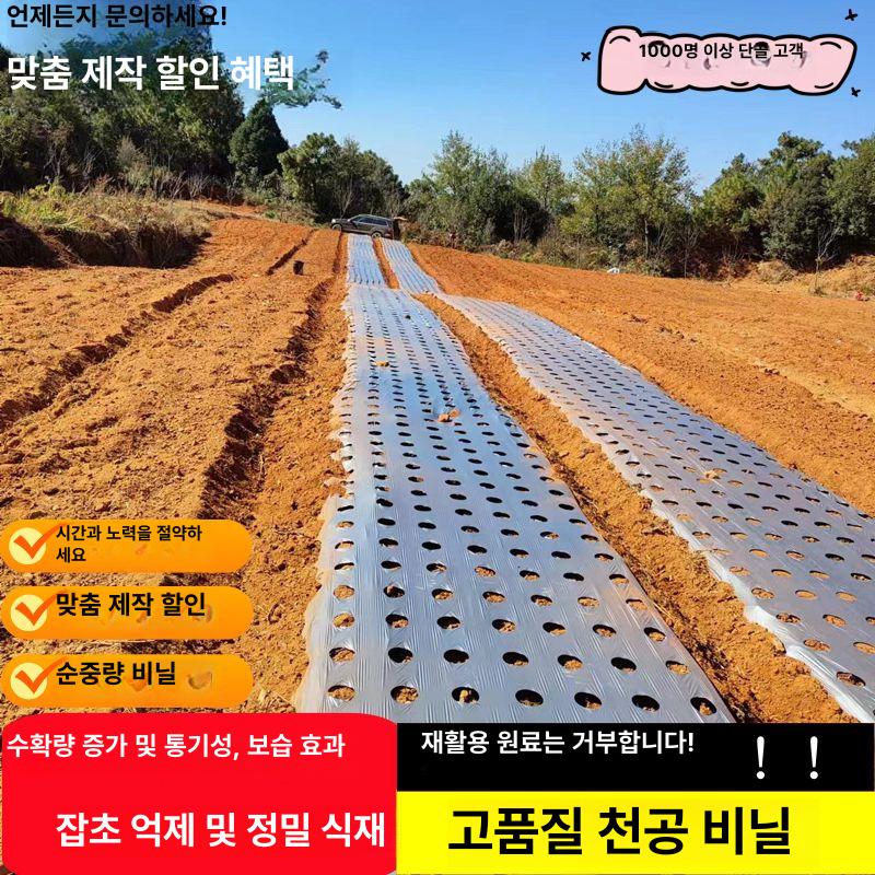 비닐하우스 타공 비닐 국산 농업용 PE필름 모종 뿌리 활착 촉진 잡초 억제 보온 보습 기타 두께 문의 - 상품 이미지