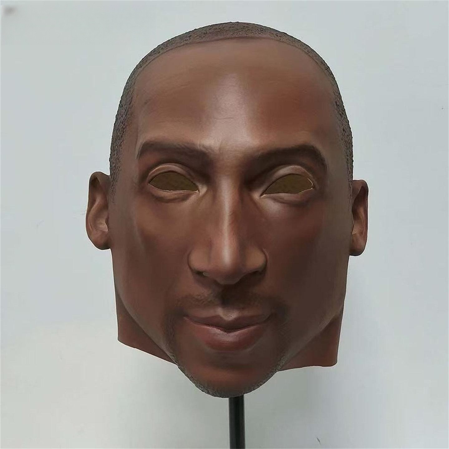 소품 얼굴 마스크 3D 파티 실리콘 코스프레 가면 분장 이벤트 흑인 - 상세 이미지 2