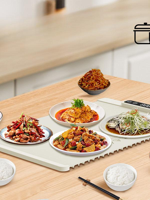 음식 보온 매트 접이식 플레이트 실리콘 푸드워머 6-8접시 [원키 온도조절] - 상품 이미지