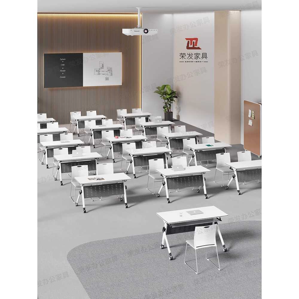 강의실 책상 접이식 대학교 학원 용 이동식 회의실 테이블 120x40x75 - 상세 이미지 3