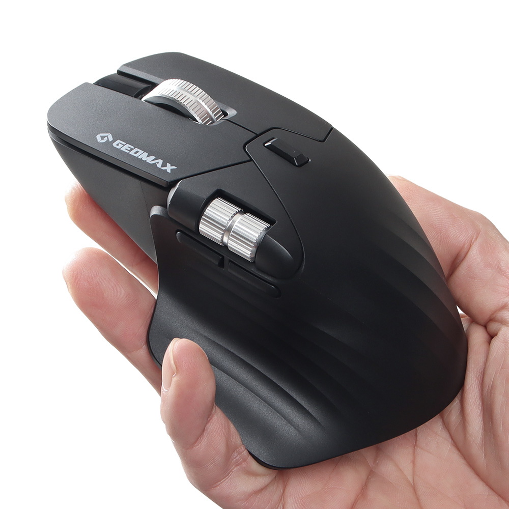 지오맥스 무한휠 듀얼 무선 인체공학 버티컬 마우스 블랙 GM-MX1100 - 상세 이미지 2