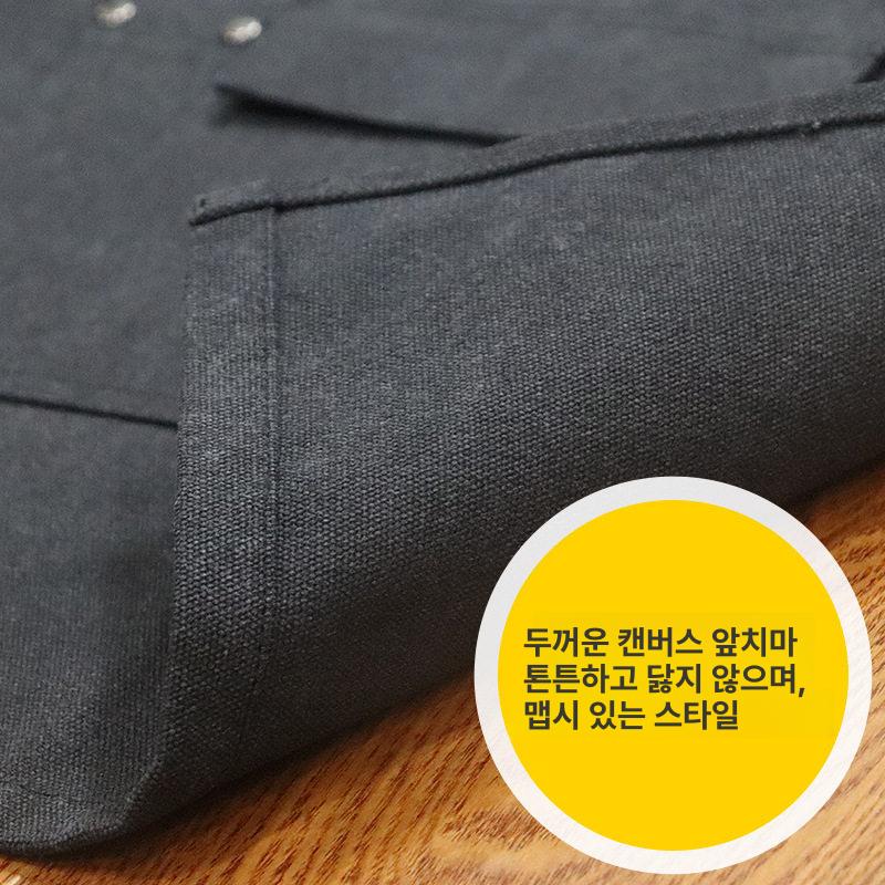 정원 공방 목수 작업 앞치마 카페 데님 그레이 - 상세 이미지 3