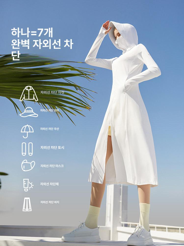 여성 롱 힙커버 밴드 바람막이 초경량 길어진 풀 점퍼 트랭퀼블랙 M 프리사이즈 [약 40-65kg] - 상세 이미지 4