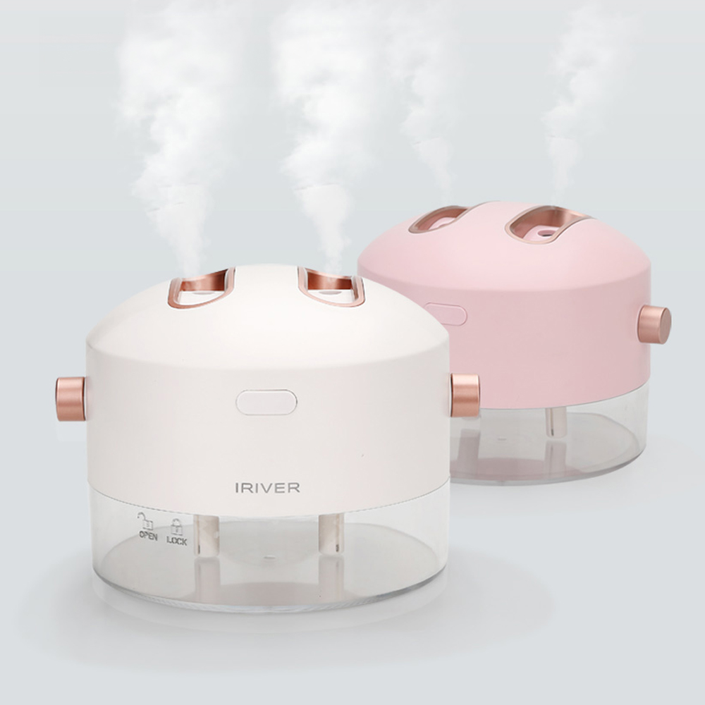 아이리버 듀얼 스팀 스윙 무선 충전식 무드등 수면등 가습기 1L 4000mAh 파노라마가습 - 상품 이미지