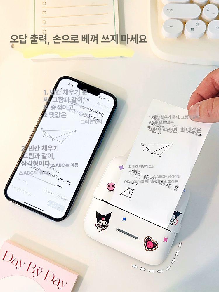 오답노트 프린터 숙제 전송 다꾸용 사진 도우미 간편 화이트 기본 프린터+1롤 10년용지+스티커 기본구성 - 상세 이미지 3