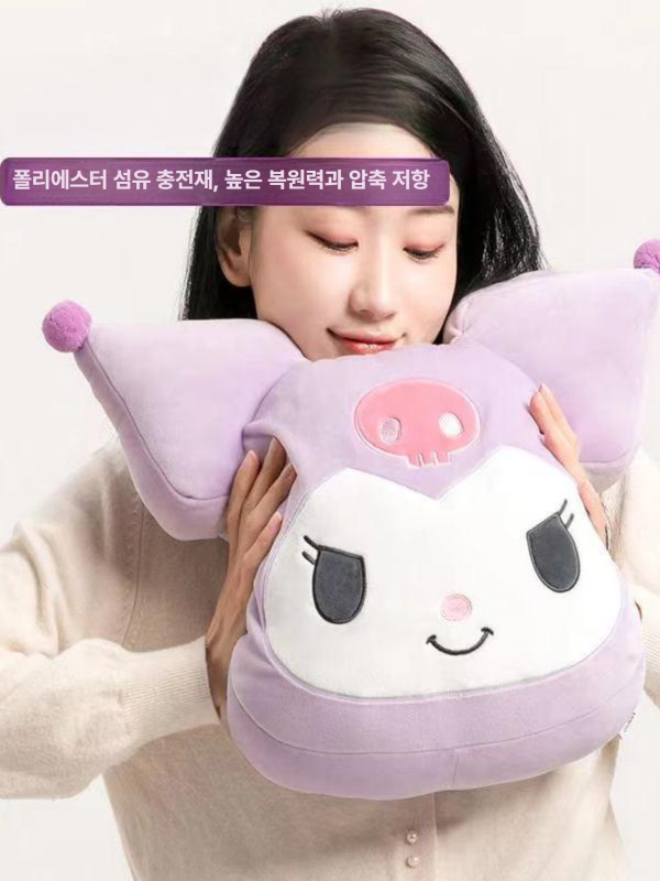산리오 쿠션 베개 방석 대형 소파 침대 거실 침실 사무실 선물 차량용 쿠로미 시나모롤 쿠로미 37x30cm 레벨 L 에디션 - 상세 이미지 3