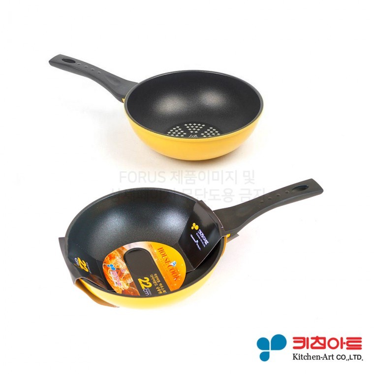 키친아트 하우스쿡 칼라 궁중팬 22cm 웍 볶음팬 중식 - 상품 이미지