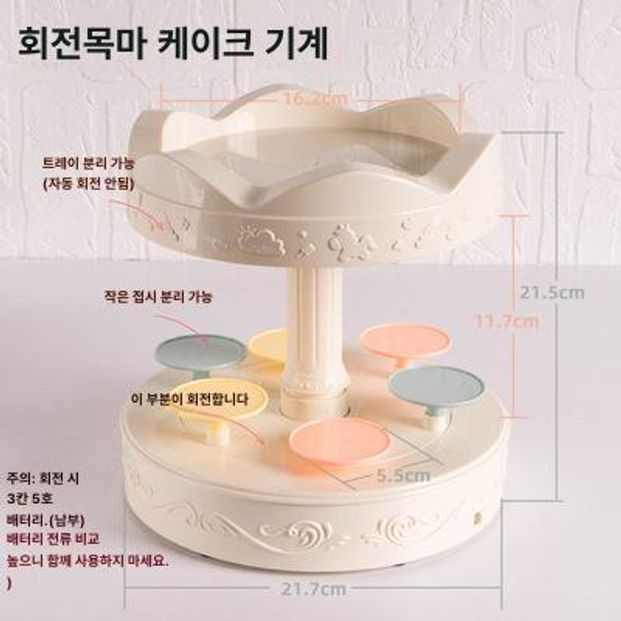 회전초밥기계 디저트플레이팅 미니 홈파티 자동회전 플라스틱 원형 소접시 컨베이어벨트형 음악 단층 디저트 기계 1개 규격 없음 이미지 8