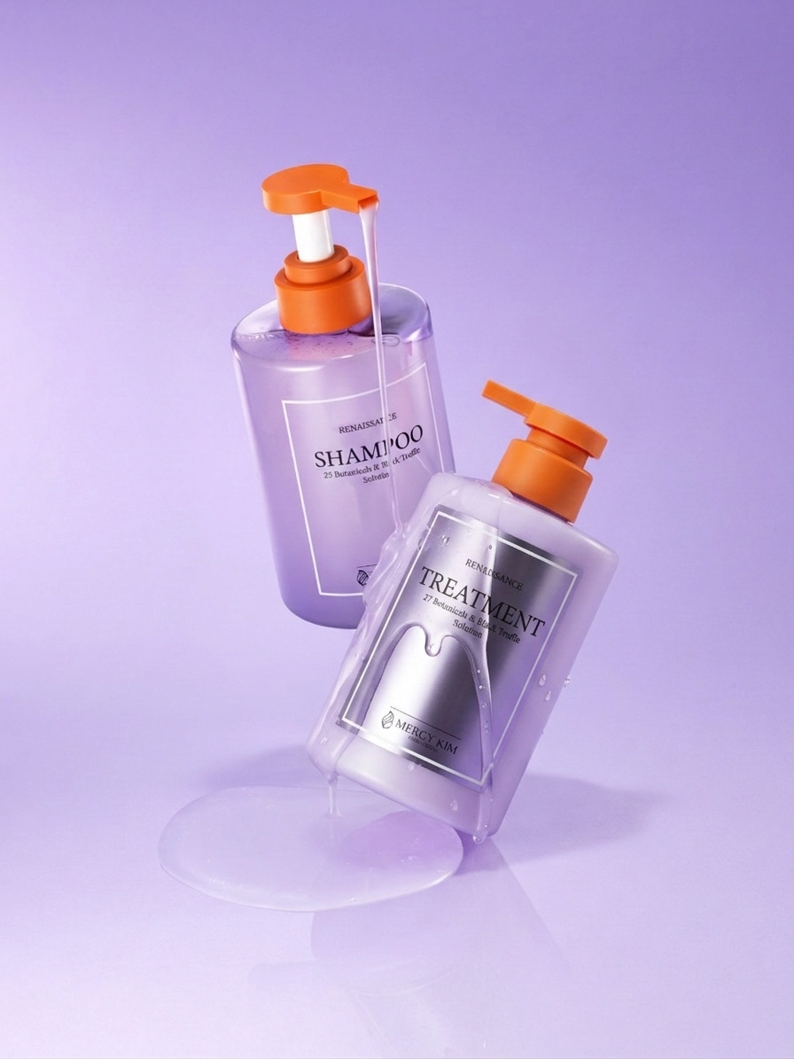 Mercy Kim (머시 김) 르네상스 프리미엄 데일리 샴푸&트리트먼트 세트 500ml, Botanicals & Black Truffle Solution - 상세 이미지 4