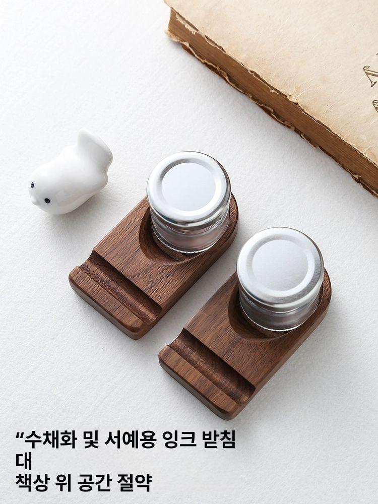 잉크병 받침대 잉크웰 A. 딥펜용 세트 펜홀더와 펜글씨 단일 펜 홀더 + 빈 병 - 상세 이미지 2