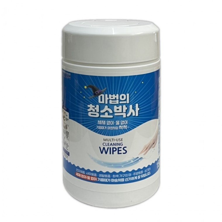 마법의청소박사 150매 원통형 다용도 클리너티슈 기름때 찌든때 세정용 - 상품 이미지