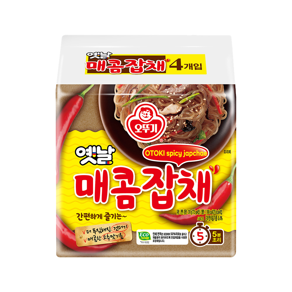 오뚜기 옛날매콤잡채 77.5g, 4개 - 상품 이미지