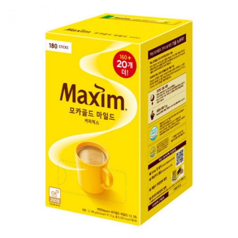 맥심 모카골드 마일드 커피믹스 180스틱 1BOX 6개입 - 상품 이미지
