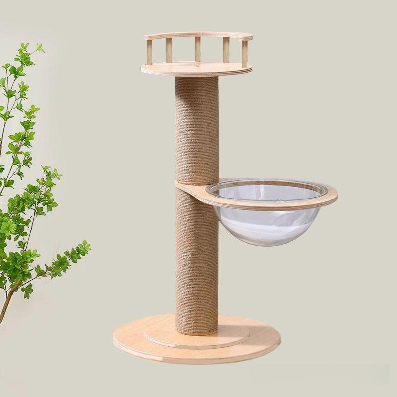캣타워 투명해먹 고양이 선반 캡슐 캣워커 놀이터 원목 기둥 30cm 35cm - 상품 이미지