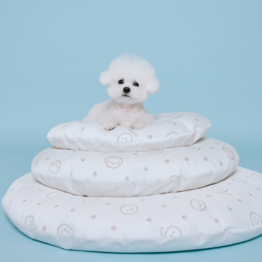 히말라야 듀라론 냉감 원형 강아지 방석 고양이 여름 침대 쿠션 소형 60cm 세트