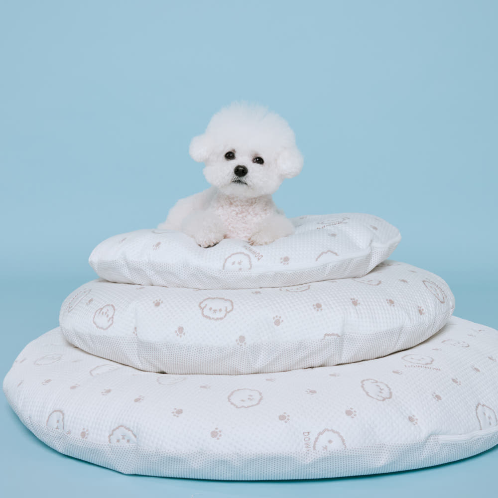 베베데코 히말라야 듀라론 냉감 원형 강아지 방석 고양이 여름 침대 쿠션 소형 60cm 세트