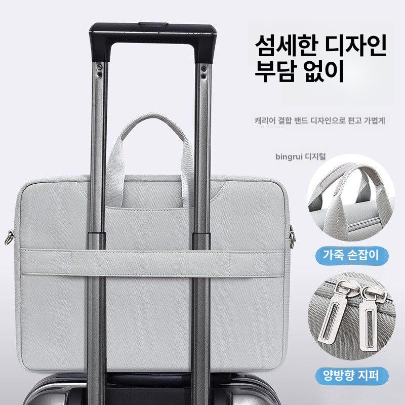 노트북가방 심플 핸드백 무선마우스 게이밍 라지 클래식 마이카그레이 15.6인치 - 상세 이미지 5
