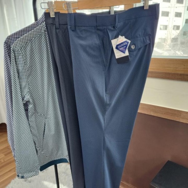 사방스판 봄여름 골프바지 중년 고급 남성 고급바지 아빠옷 남성바지 중년남성바지 남자바지 남 - 상품 이미지