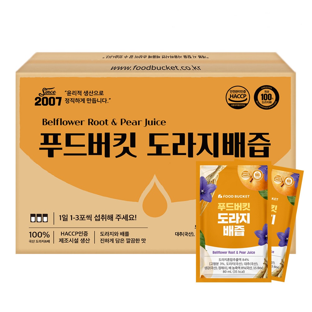 푸드버킷 국산 햇 도라지배즙 100포, 1개 제품 이미지