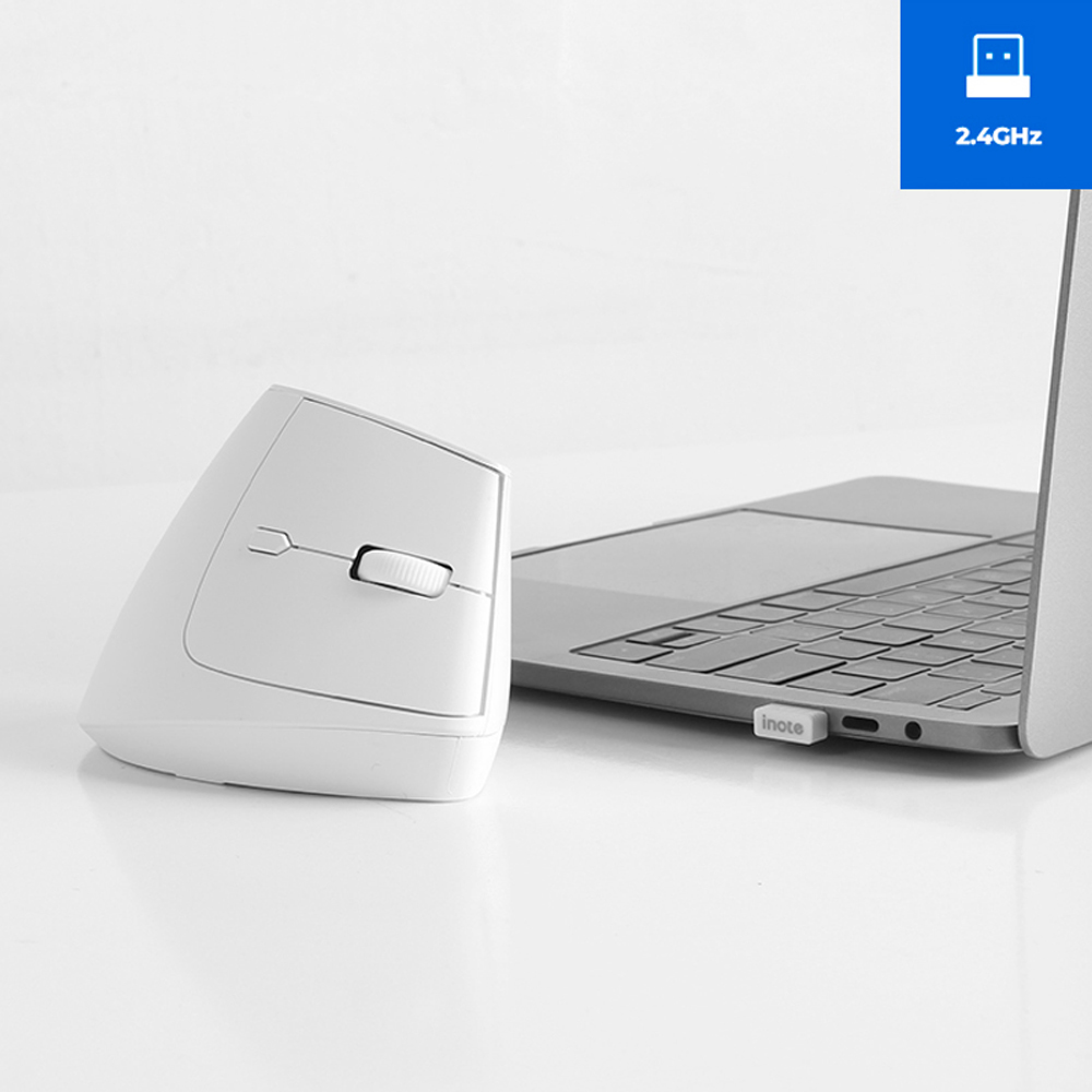 아이노트 인체공학 무선 2.4GHz 블루투스 5.0 버티컬 마우스 멀티페어링 저소음 5버튼 이미지 6