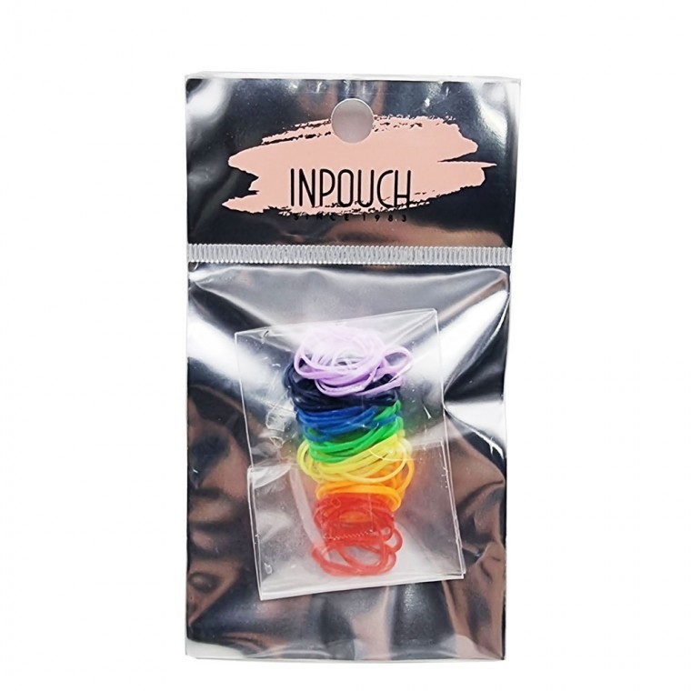 무지개 머리끈 소 50p 칼라고무밴드 대용량머리끈 고무줄 - 상품 이미지