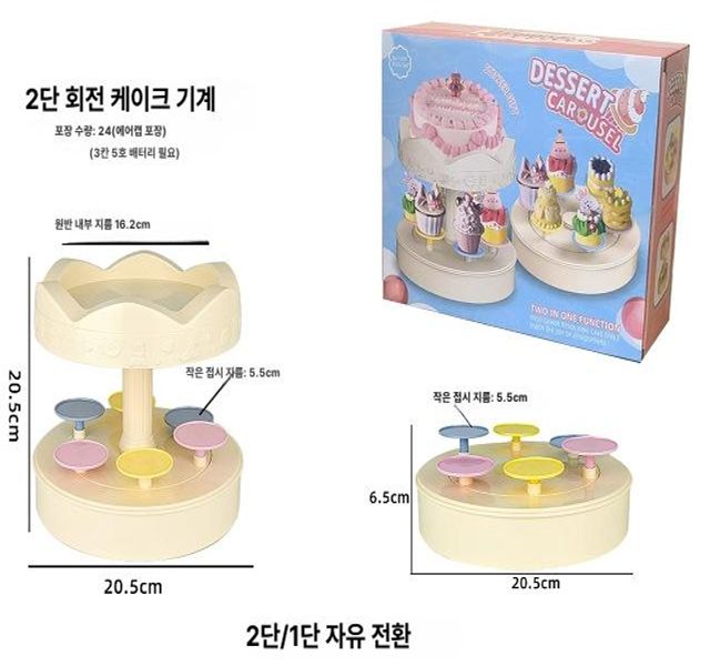 회전초밥기계 디저트플레이팅 미니 홈파티 자동회전 플라스틱 원형 소접시 컨베이어벨트형 음악 단층 디저트 기계 1개 규격 없음 이미지 7