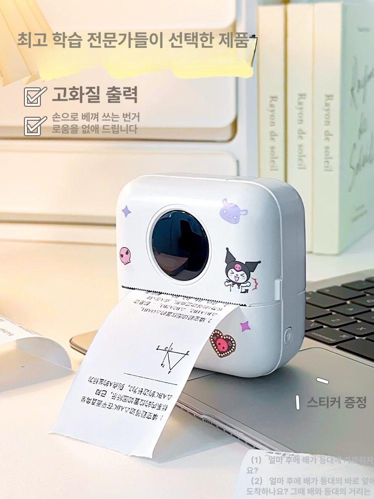오답노트 프린터 숙제 전송 다꾸용 사진 도우미 간편 화이트 기본 프린터+1롤 10년용지+스티커 기본구성 - 상세 이미지 2
