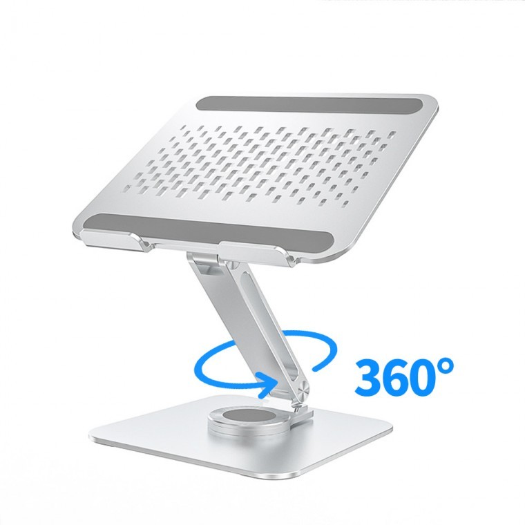 리예 360 회전 메탈 노트북 전용 거치대 높이 각도 조절 실버 - 상품 이미지