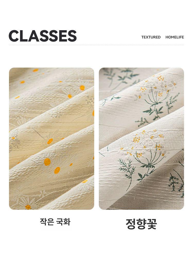 코튼 린넨 꽃무늬 테이블보 스몰 대형 방수 식탁보 태슬 스몰 데이지 (방수) 120x180cm - 상세 이미지 4