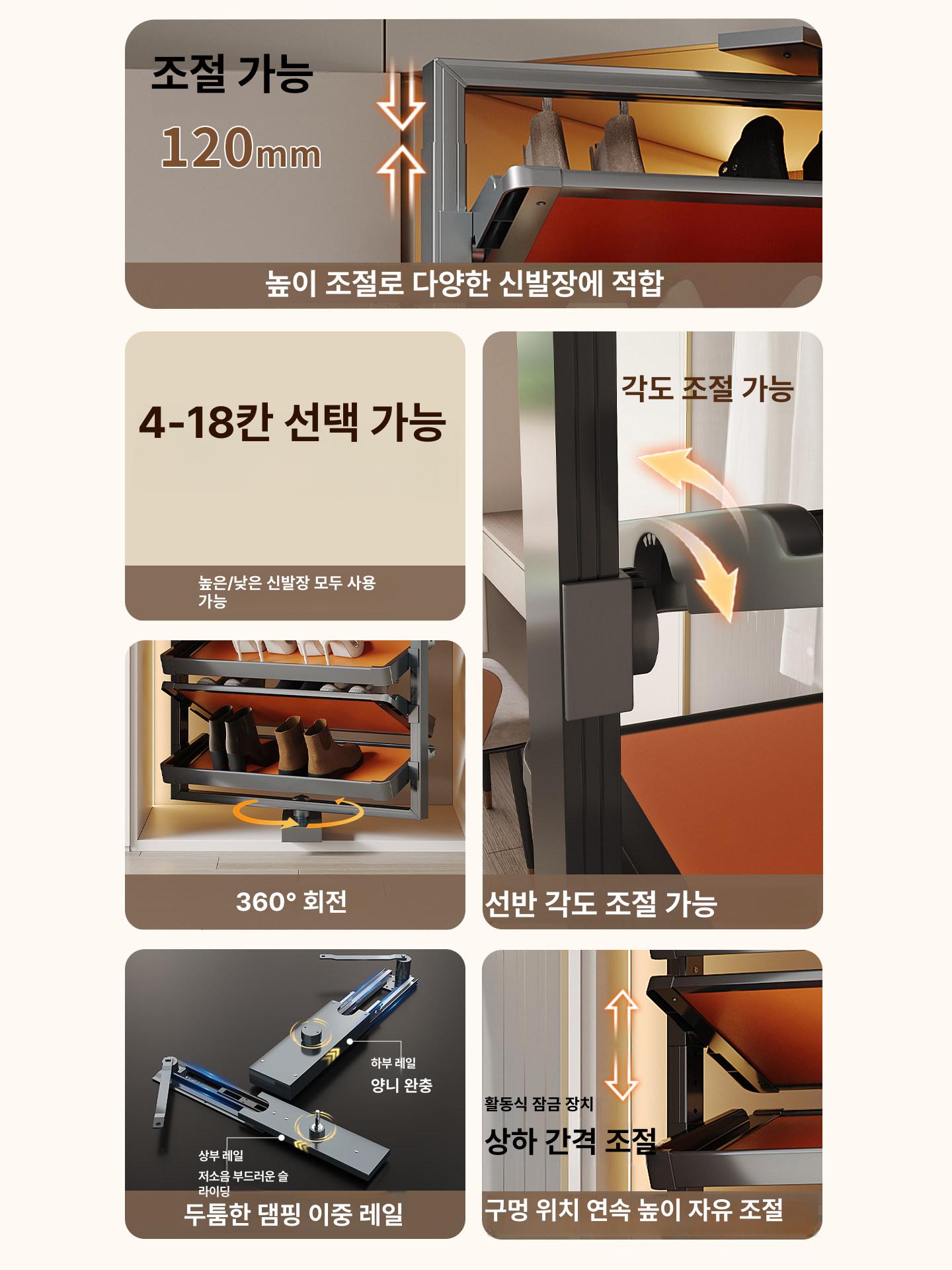 회전형 신발장 슬림 수납장 신발정리대 현관 원룸 오프닝 좁은집 높이 정리장 오른쪽 좌측 - 상세 이미지 4