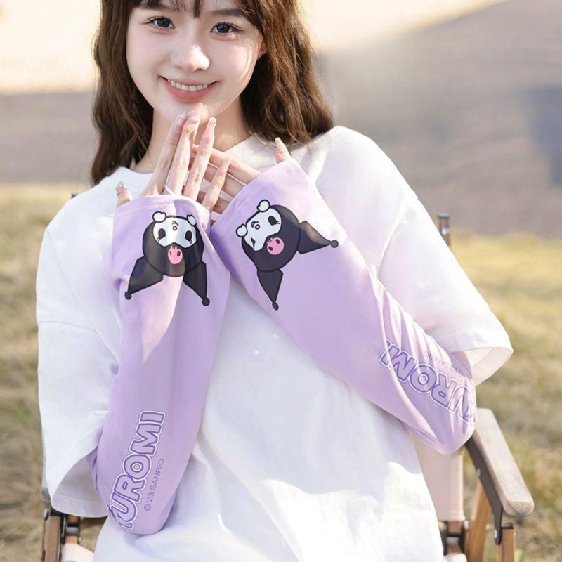 산리오 느슨한 팔토시 자외선 차단 봄 여름 느슨한 여성 운전 쿠로미 마이멜로디 시나모롤 포차코 그레이 - 상품 이미지