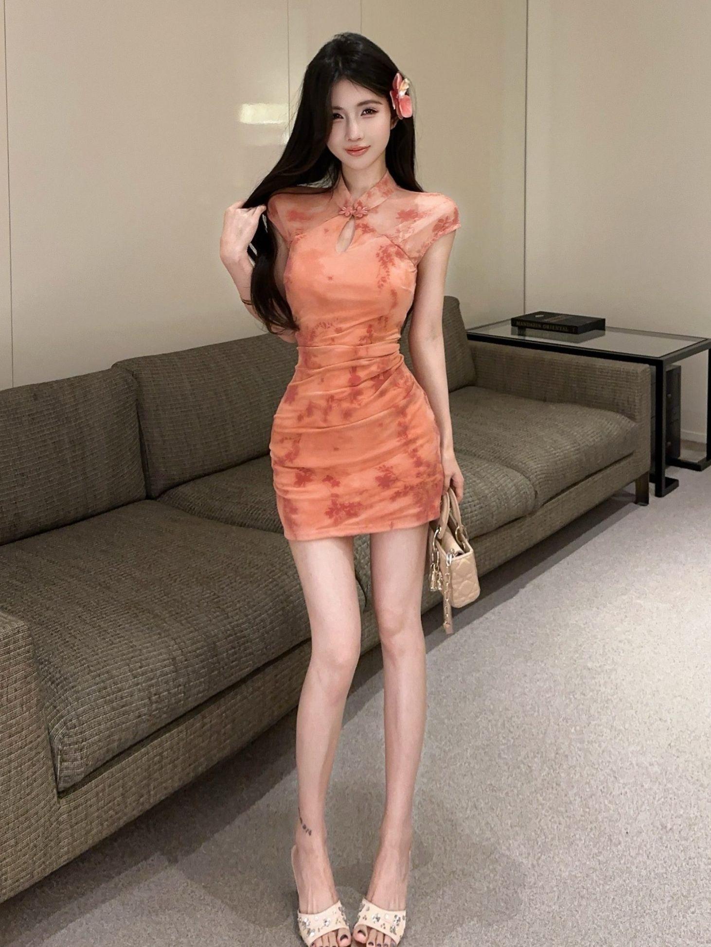 홀복 원피스 초미니 짧은 BJ 끈나시 슬림핏 파티룩 전문 기념일 슬림 - 상세 이미지 4