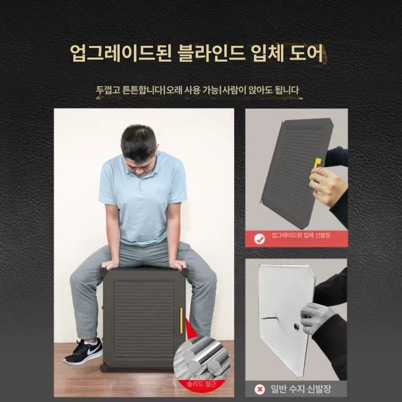 현관 학원 신발 정리 사무실 플라스틱 선반 야외 [1단 발판 포함] 3열 6칸 C - 상세 이미지 3