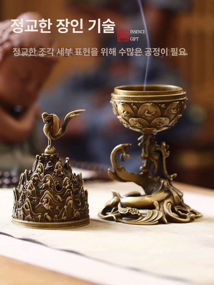 금동대향로 금동향로 백제 고급 외국인 선물 엔틱 내추럴 + 난자산 - 상세 이미지 4