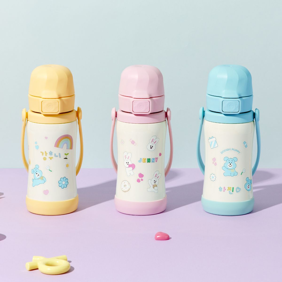 그로미미 유아텀블러 데코플레이 원터치 어린이 유치원 물병 300ml 제품 이미지