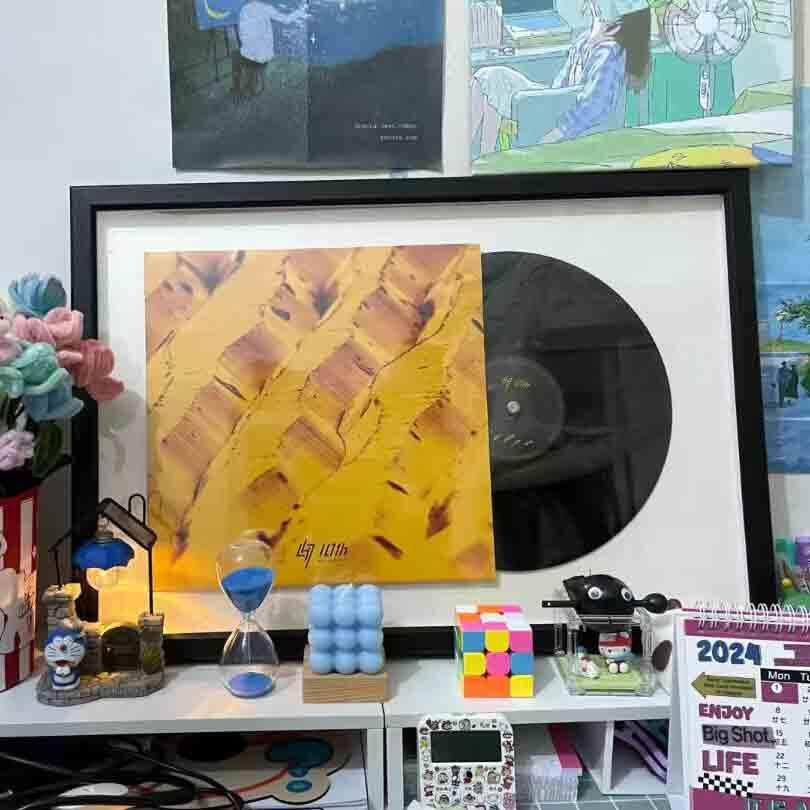 LP 레코드 전시 액자 12인치 벽걸이 앨범 수납 보관 A 검은색 40x60cm - 상세 이미지 4