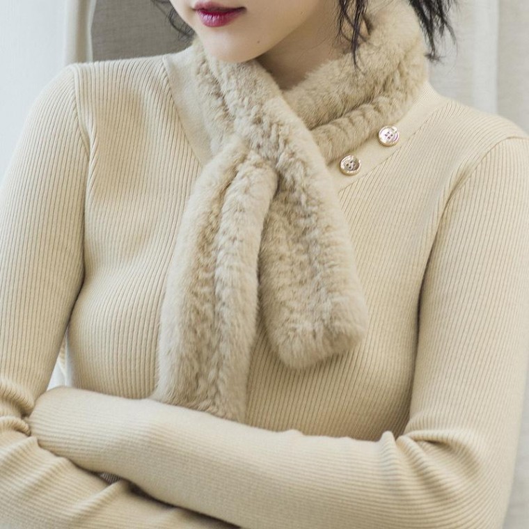 넥워머 밍크 심플 목도리 머플러 털 쁘띠 겨울 직수입 - 상품 이미지