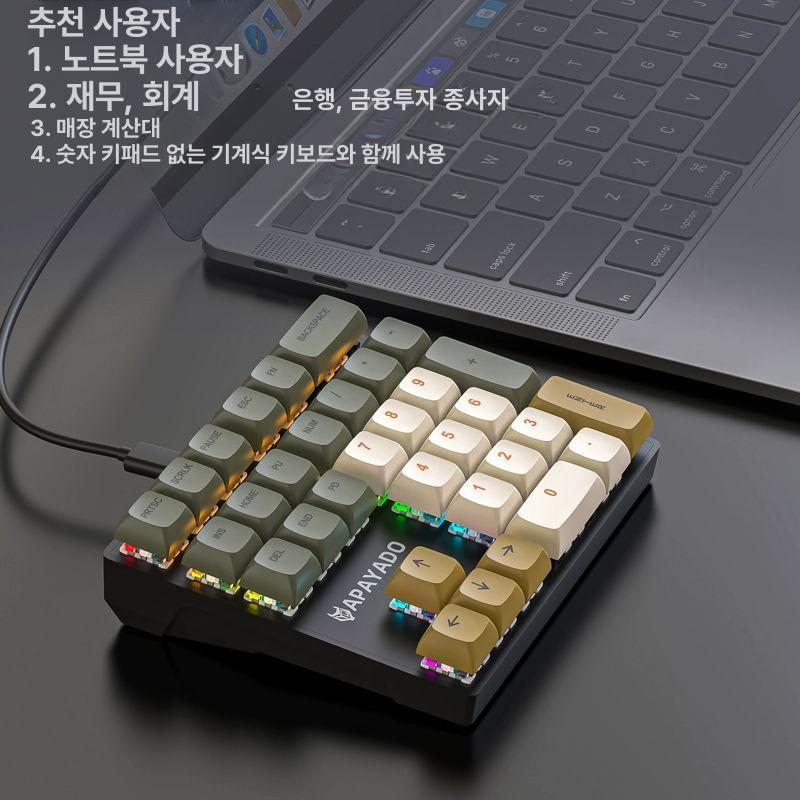 기계식 넘버패드 숫자 키보드 방향키 오른쪽 키패드 유선 숫자키보드 패드 넘패드 노브 적축 - 상세 이미지 3