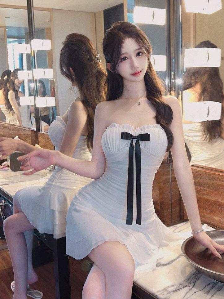 홀복 원피스 남심저격 기념일 쉬폰 나시 초미니 클럽룩 딱붙는 저렴한 신상 - 상세 이미지 3